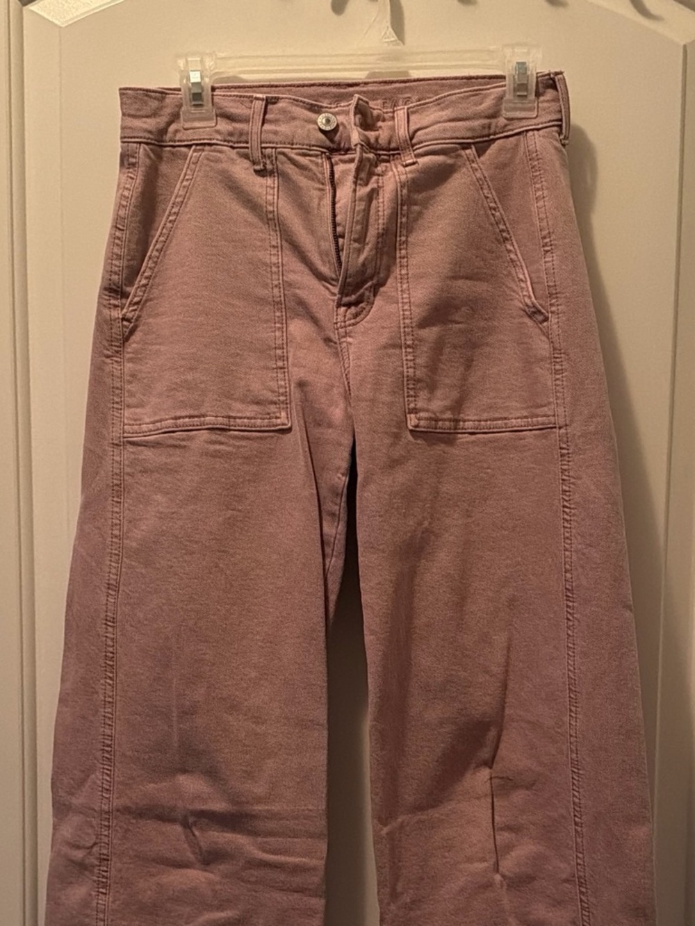 American Eagle Outfitters Wide Leg Jeans in Dusty Rose